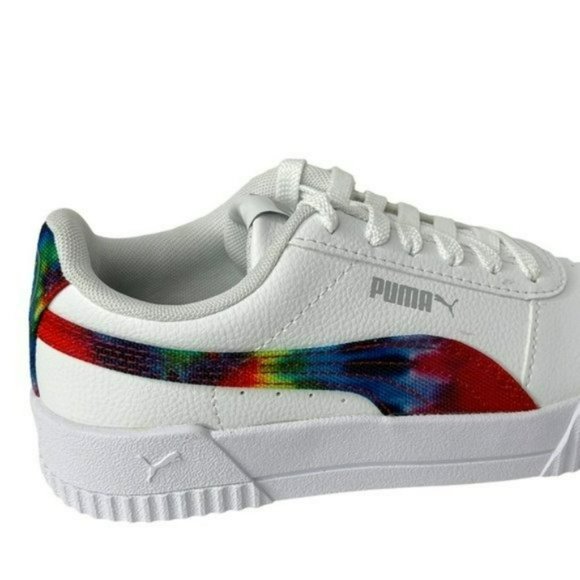 Puma White Carina Tie Dye Big Kids Soft Foam Athletic Shoes Junior Size 4C - Picture 11 of 14